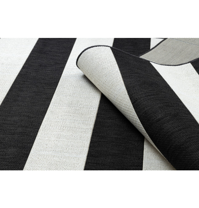 Koberec Floorlux sizal flat 48644/690 - Pásy černo bílý