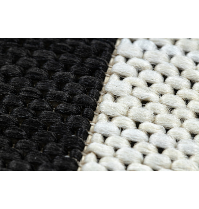Koberec Floorlux sizal flat 48644/690 - Pásy černo bílý