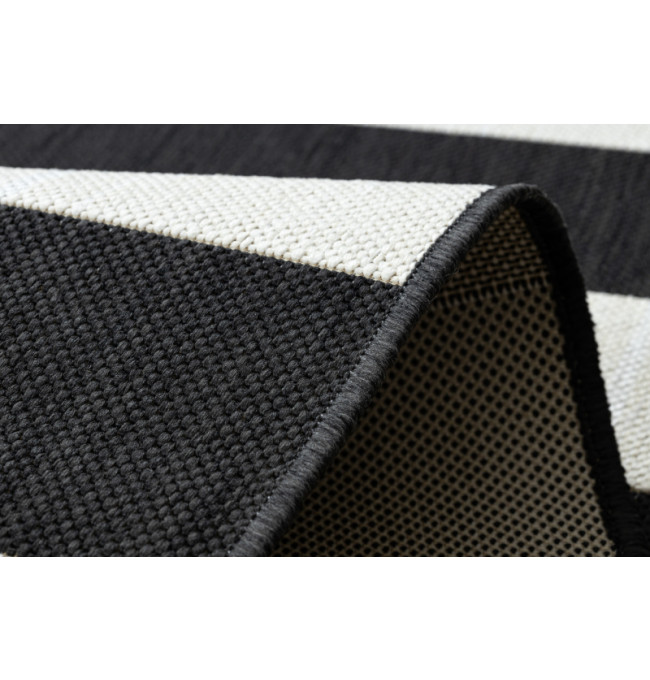 Koberec Floorlux sizal flat 48644/690 - Pásy černo bílý