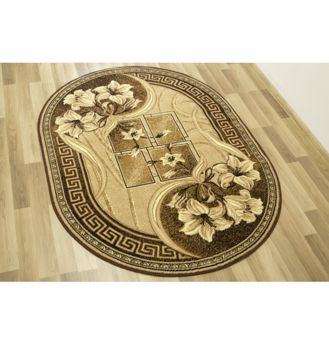 Koberec GOLD 365/12 béžový / hnědý ovál