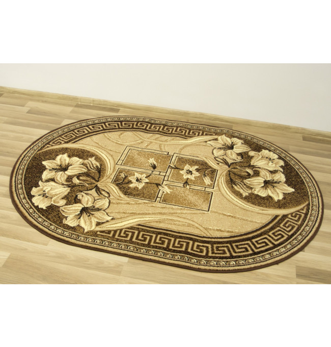 Koberec GOLD 365/12 béžový / hnědý ovál