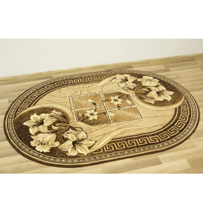Koberec GOLD 365/12 béžový / hnědý ovál