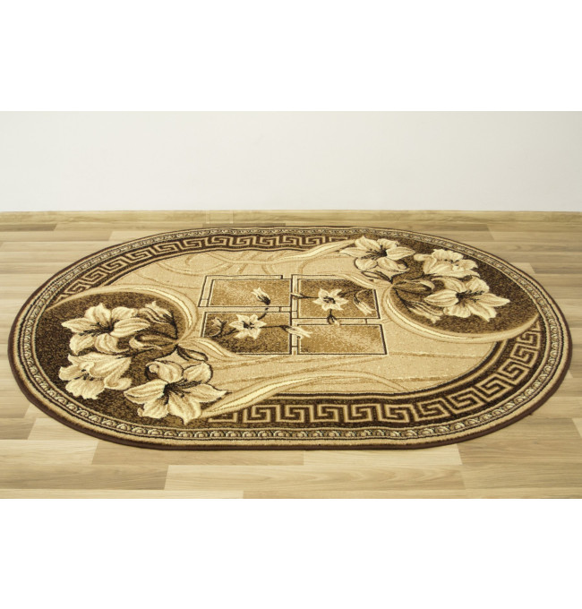 Koberec GOLD 365/12 béžový / hnědý ovál