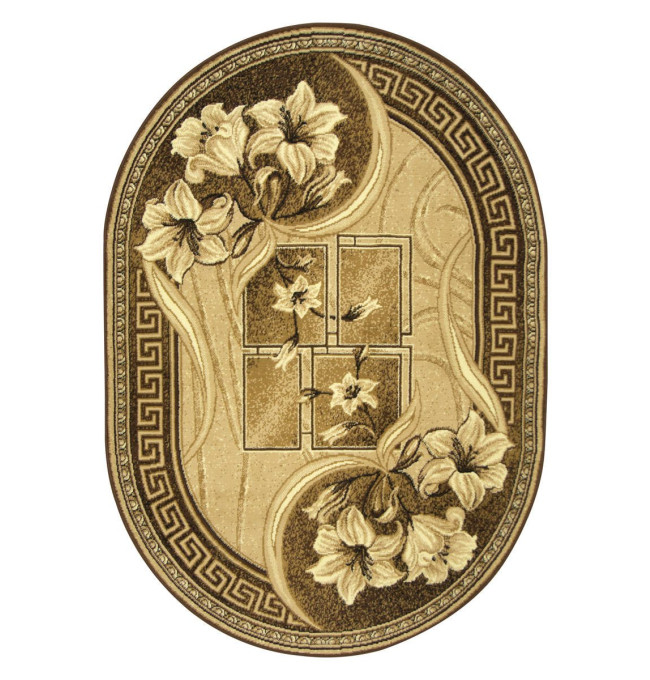 Koberec GOLD 365/12 béžový / hnědý ovál