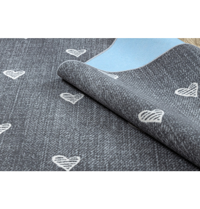 Koberec HEARTS Jeans - šedý