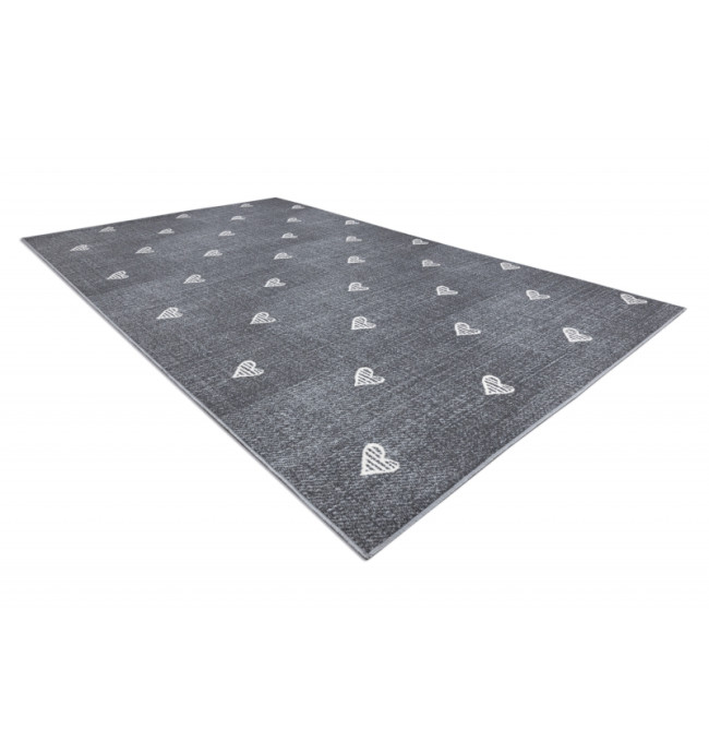 Koberec HEARTS Jeans - šedý