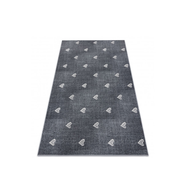 Koberec HEARTS Jeans - šedý