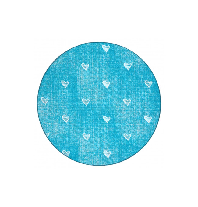 Koberec HEARTS kruh Jeans - tyrkys