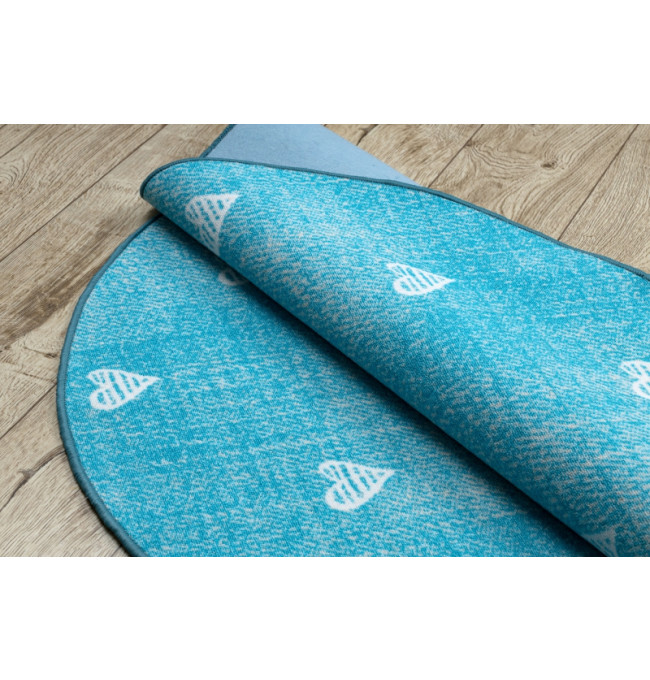 Koberec HEARTS kruh Jeans - tyrkys