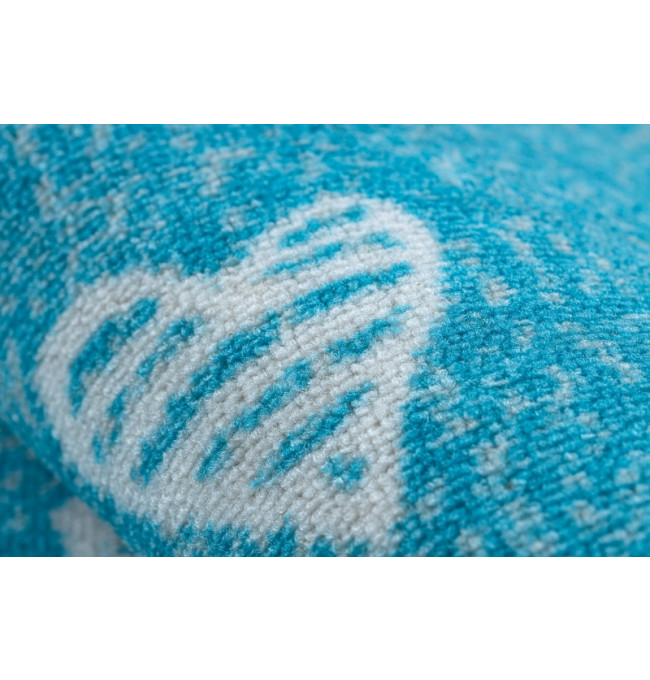 Koberec HEARTS kruh Jeans - tyrkys