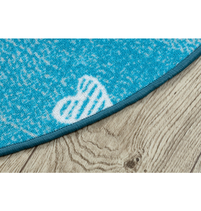 Koberec HEARTS kruh Jeans - tyrkys