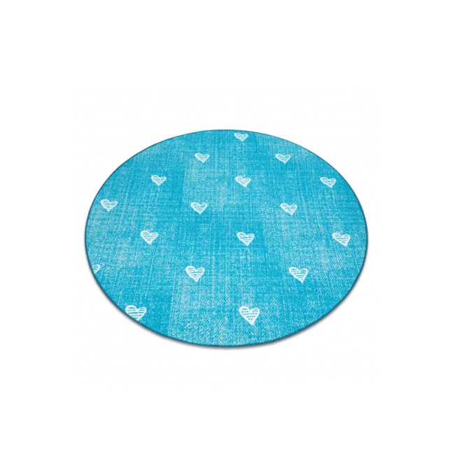 Koberec HEARTS kruh Jeans - tyrkys