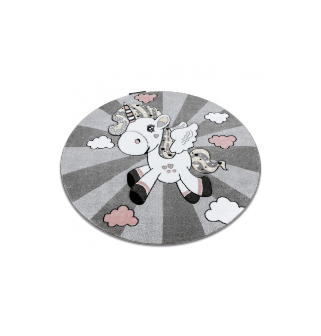 Koberec KRUH PETIT UNICORN JEDNOROŽEC šedý