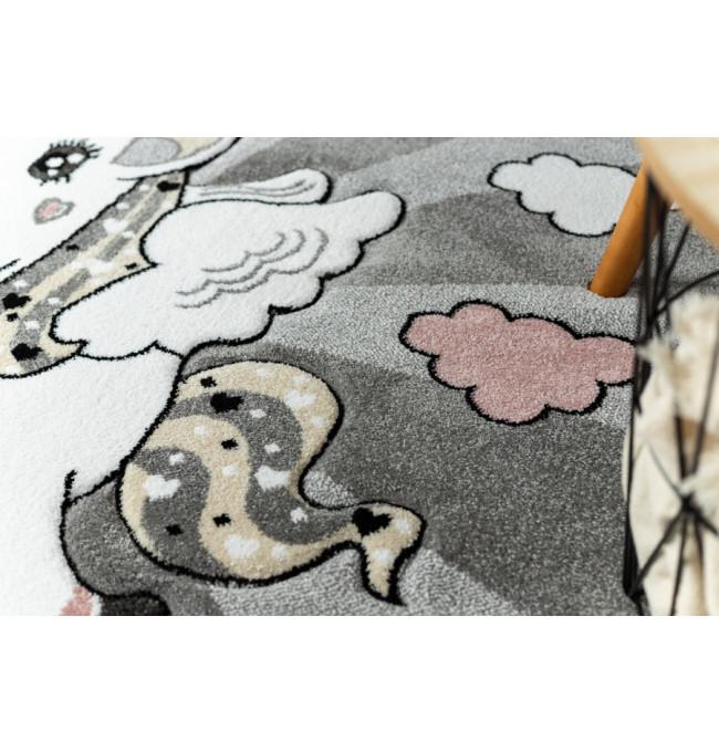 Koberec KRUH PETIT UNICORN JEDNOROŽEC šedý