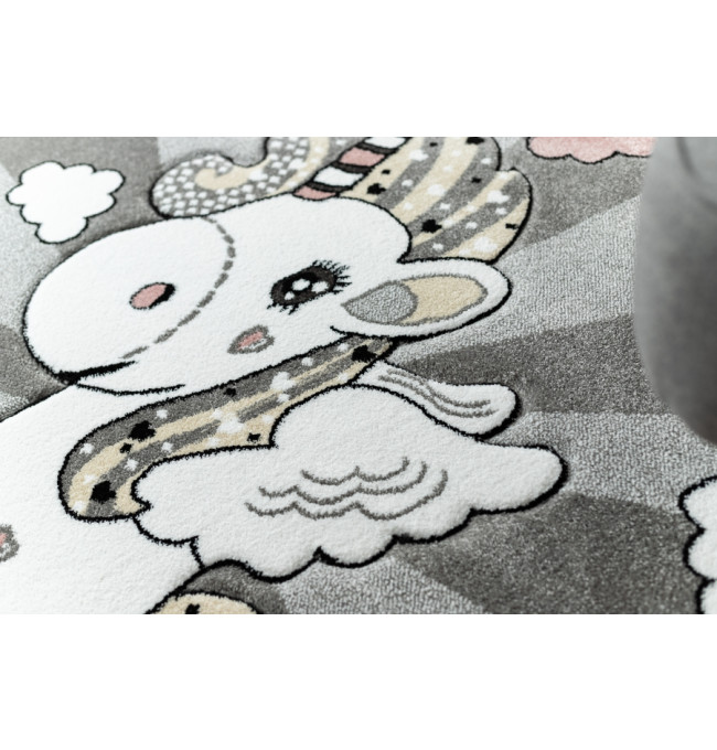 Koberec KRUH PETIT UNICORN JEDNOROŽEC šedý