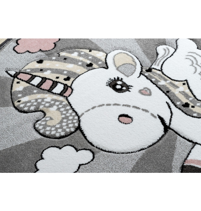 Koberec KRUH PETIT UNICORN JEDNOROŽEC šedý