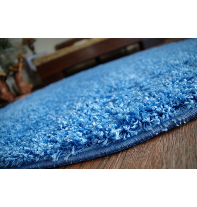 Koberec kruh SHAGGY modrý