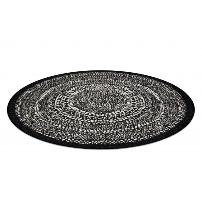 Koberec kruh SIZAL FLAT 48834690 černý