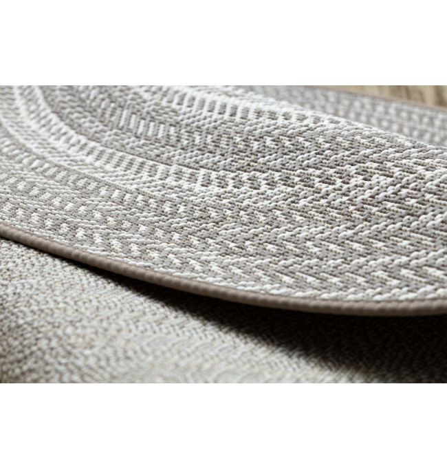 Koberec kruh SIZAL FLAT 48837686 Boho, cop - béžový