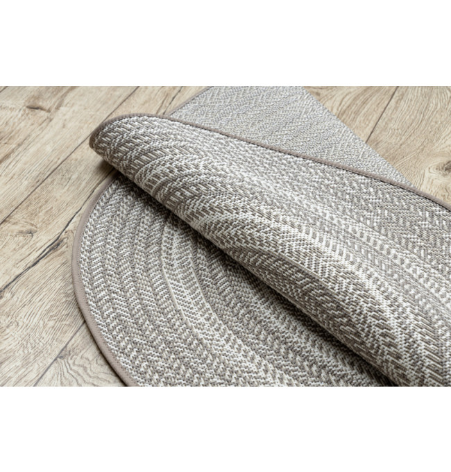 Koberec kruh SIZAL FLAT 48837686 Boho, cop - béžový