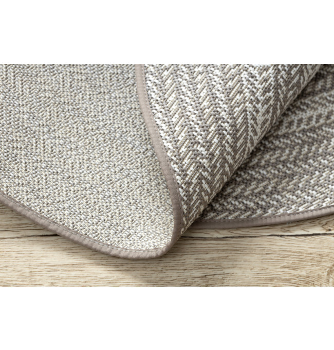Koberec kruh SIZAL FLAT 48837686 Boho, cop - béžový