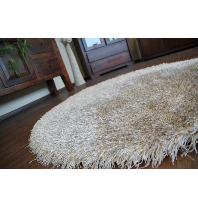 Koberec Love shaggy bež 120 cm kruh