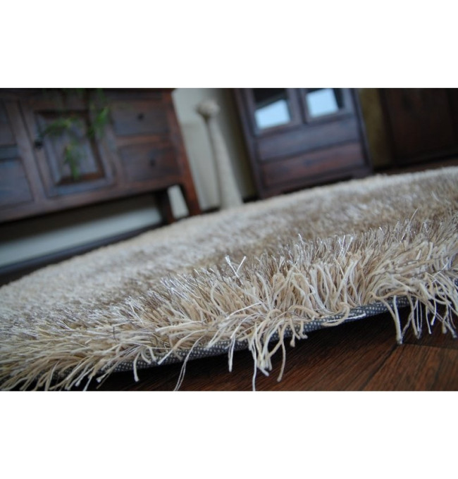 Koberec Love shaggy bež 120 cm kruh