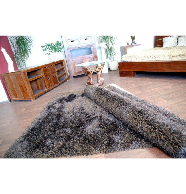 Koberec Love shaggy černý/braz