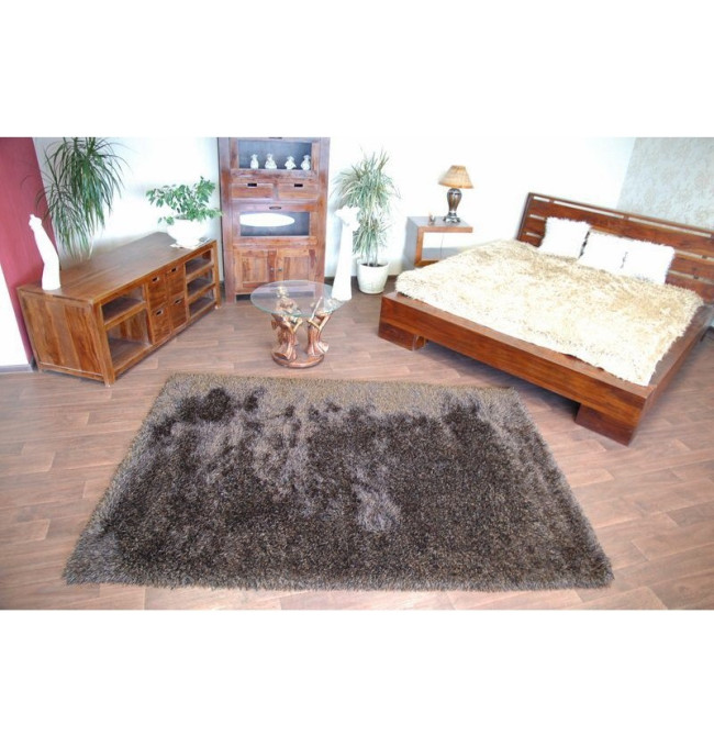 Koberec Love shaggy černý/braz