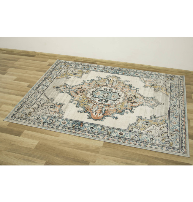 Koberec Lucca 8604B krémový / tyrkysový / lososový