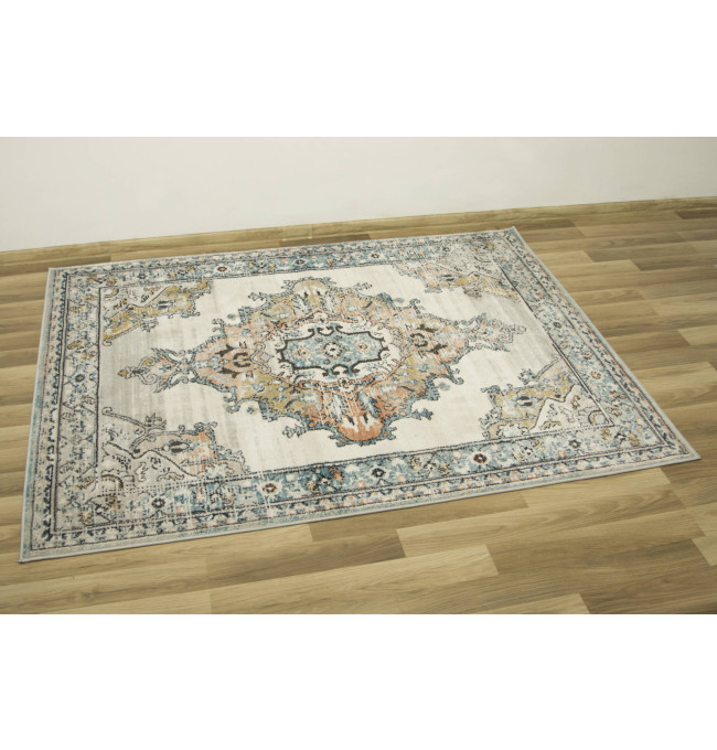 Koberec Lucca 8604B krémový / tyrkysový / lososový