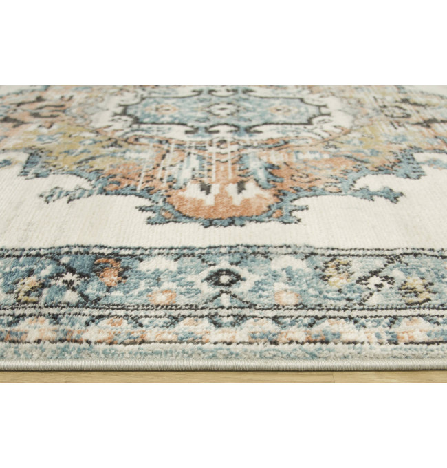 Koberec Lucca 8604B krémový / tyrkysový / lososový