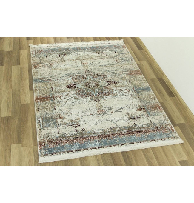 Koberec Luxess 27086 somon s třásněmi, béžový / krémový