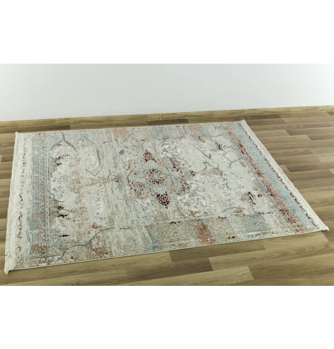 Koberec Luxess 27086 somon s třásněmi, béžový / krémový