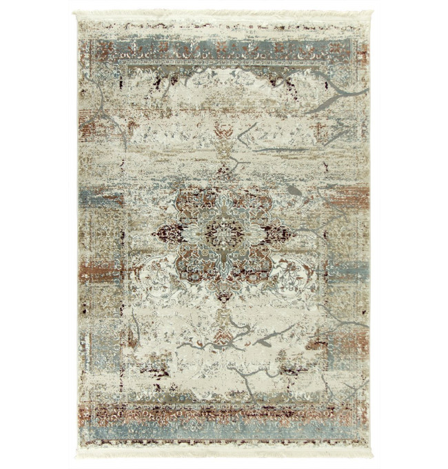 Koberec Luxess 27086 somon s třásněmi, béžový / krémový