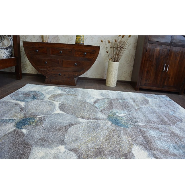 Koberec NORDIC květiny šedý/braz FD291