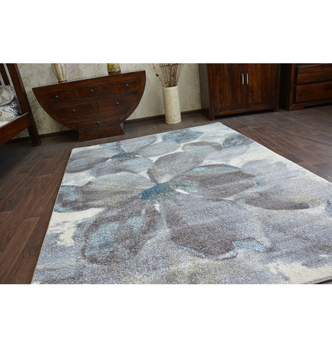 Koberec NORDIC květiny šedý/braz FD291