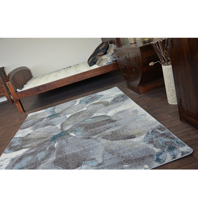 Koberec NORDIC květiny šedý/braz FD291