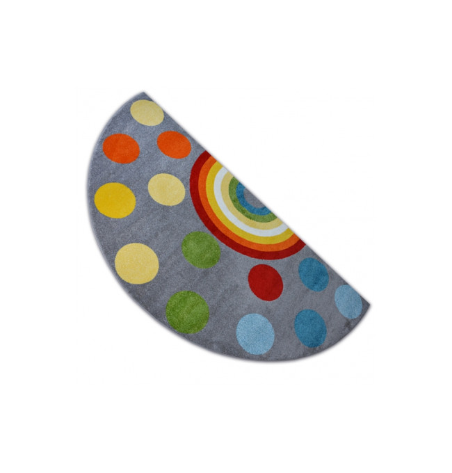 Koberec PAINT půlkruh G4779 - Tečky šedý / krém