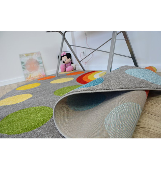 Koberec PAINT půlkruh G4779 - Tečky šedý / krém