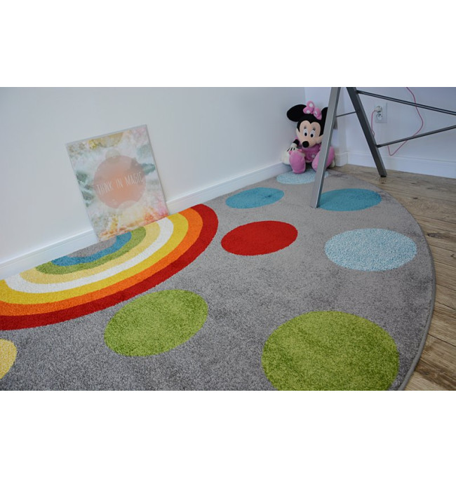 Koberec PAINT půlkruh G4779 - Tečky šedý / krém