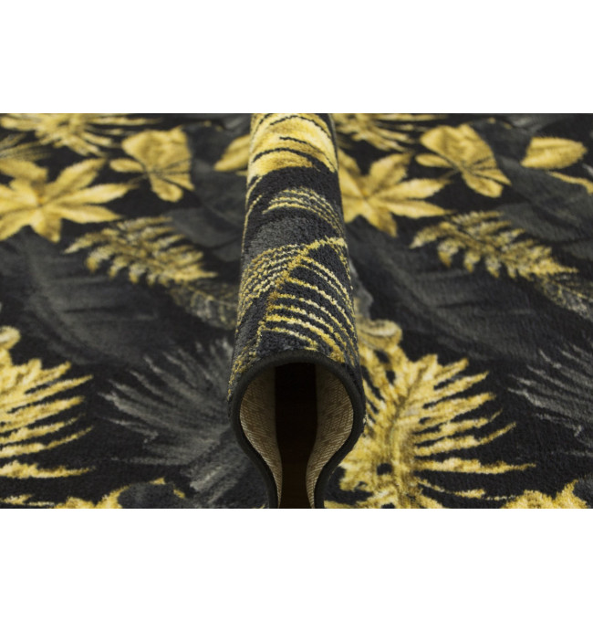 Koberec Palmové Listí černý / zlatý