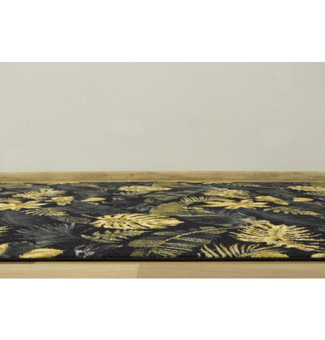 Koberec Palmové Listí černý / zlatý
