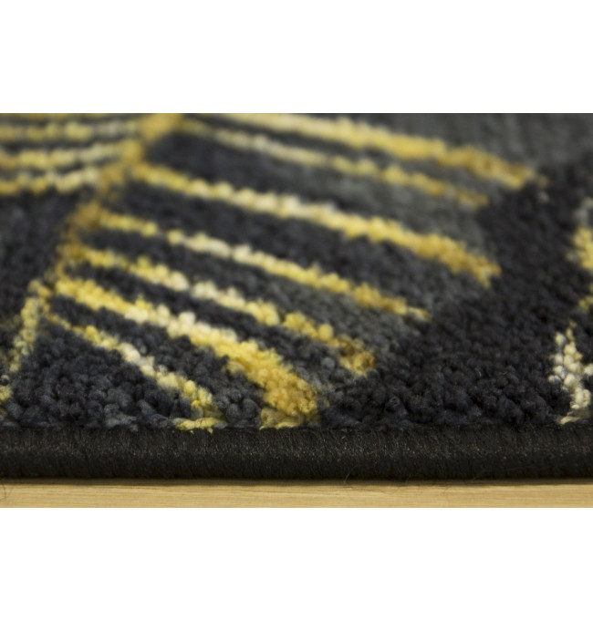 Koberec Palmové Listí černý / zlatý