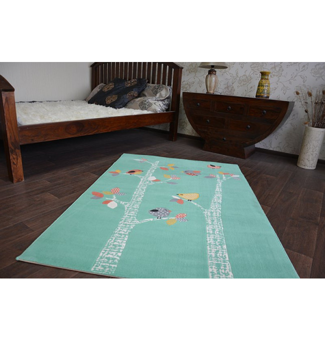 Koberec PASTEL 18405/043 - Ptáčci zelený