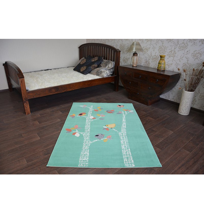 Koberec PASTEL 18405/043 - Ptáčci zelený