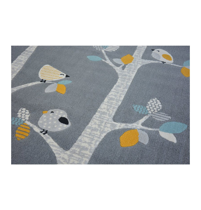 Koberec PASTEL 18405/072 -Ptáčci šedý