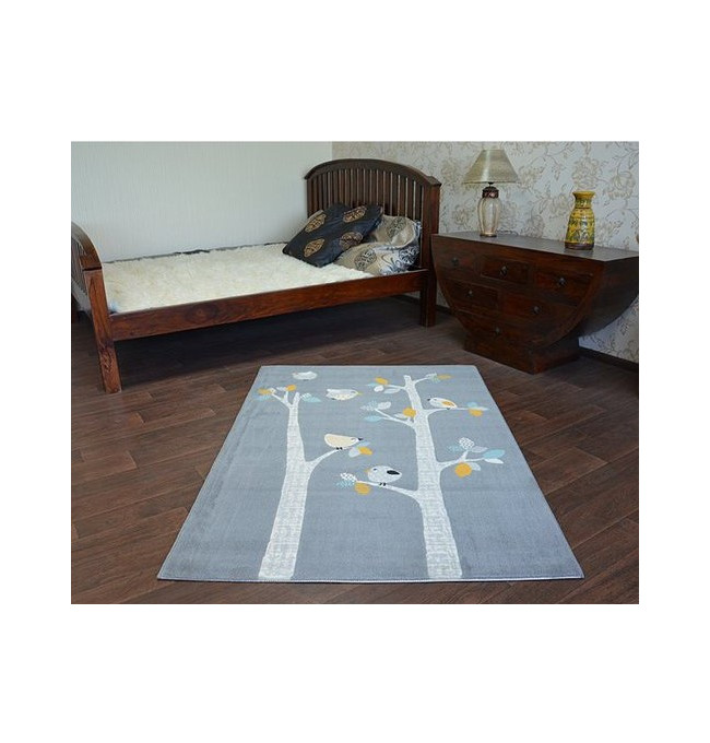 Koberec PASTEL 18405/072 -Ptáčci šedý