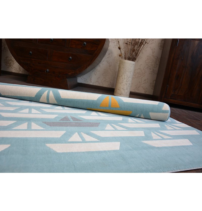 Koberec PASTEL 18411/032 - Lodičky tyrkys / krém / šedý / zlatý