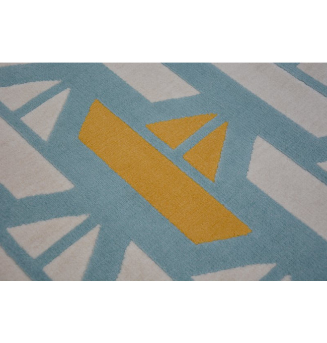Koberec PASTEL 18411/032 - Lodičky tyrkys / krém / šedý / zlatý